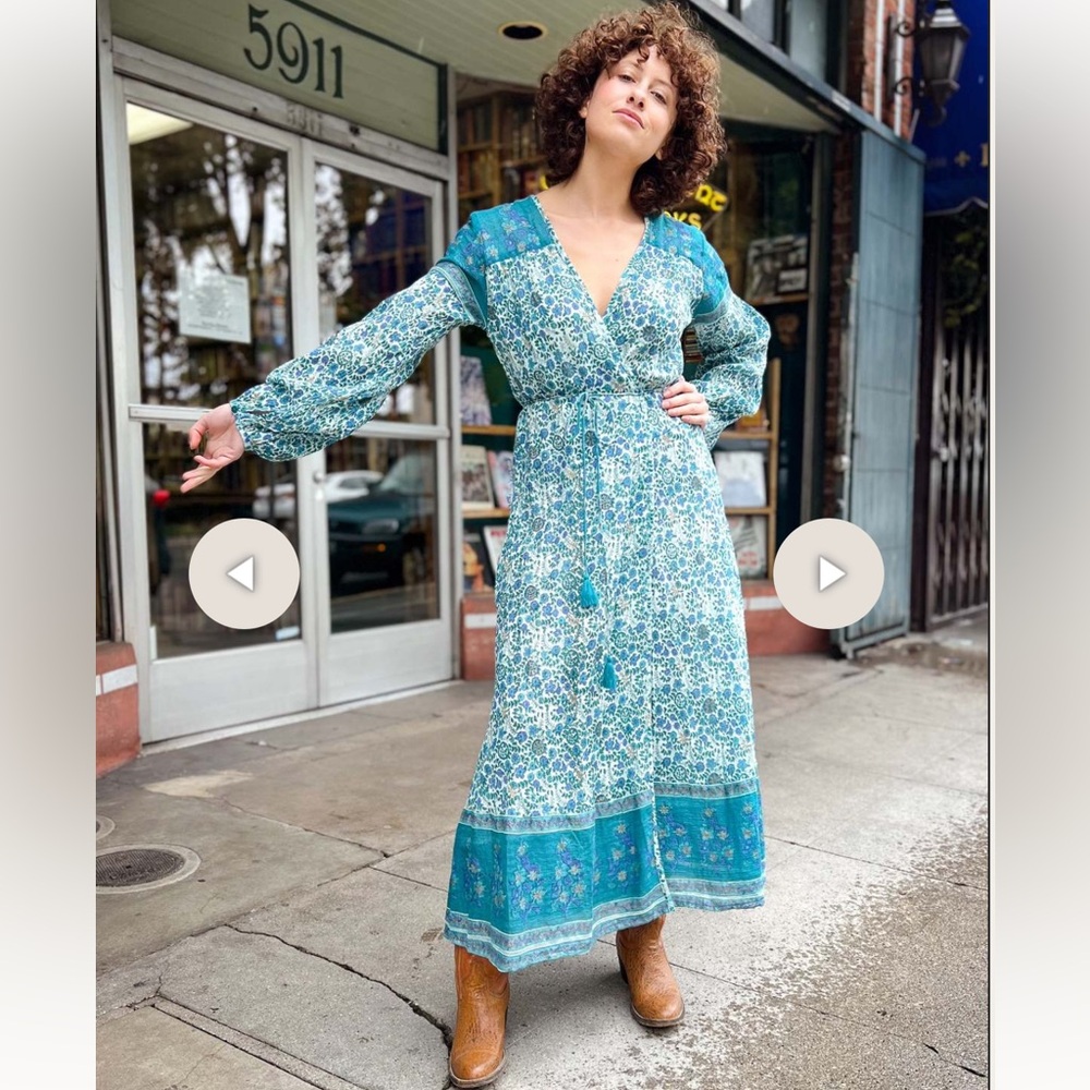 Blue Boheme Wrap Dress One Size